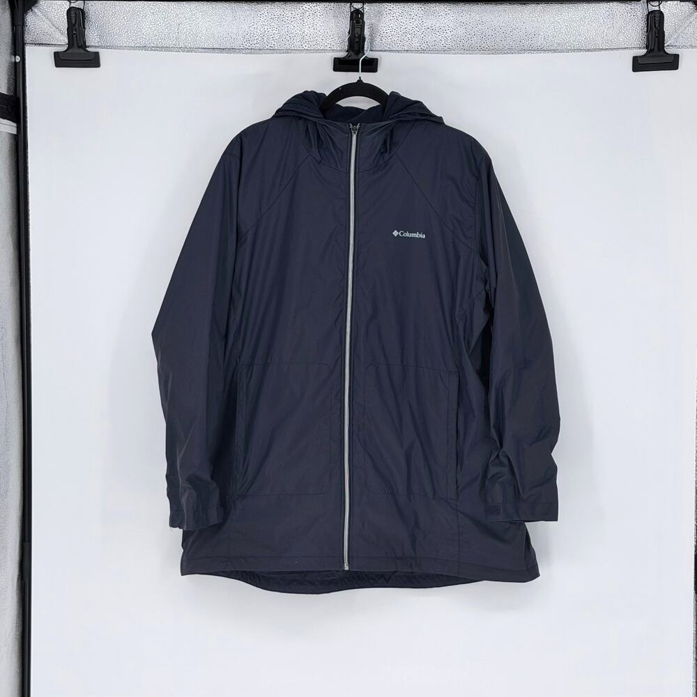 Women's Columbia Switchback III Navy Blue Lined Hooded Jacket - Plus Size 2X